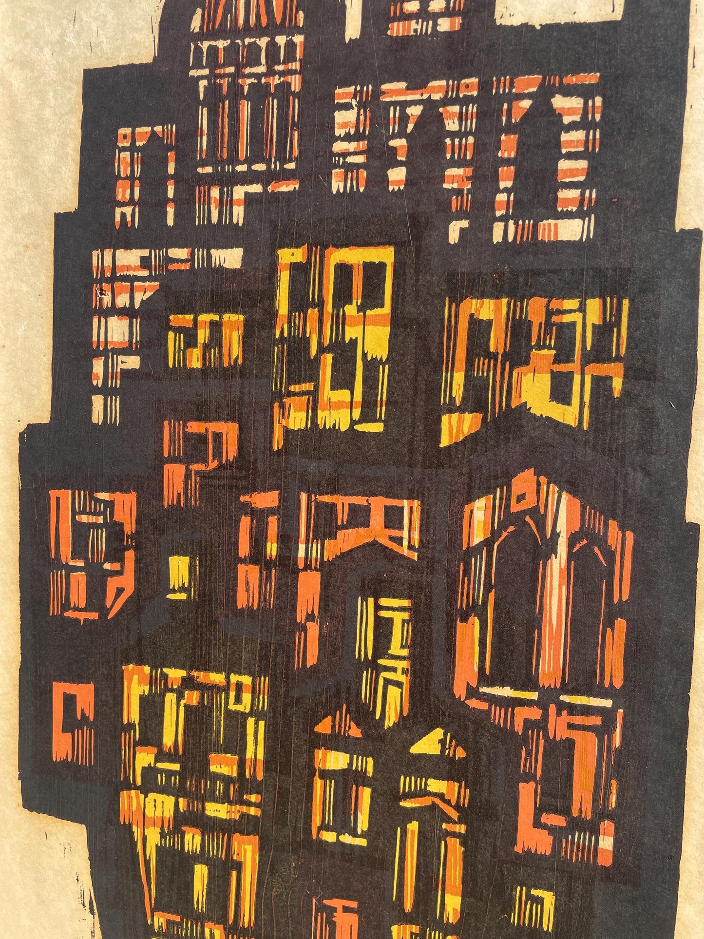 Akke Sins Pencil Signed Citscape Litho Vintage 1960s