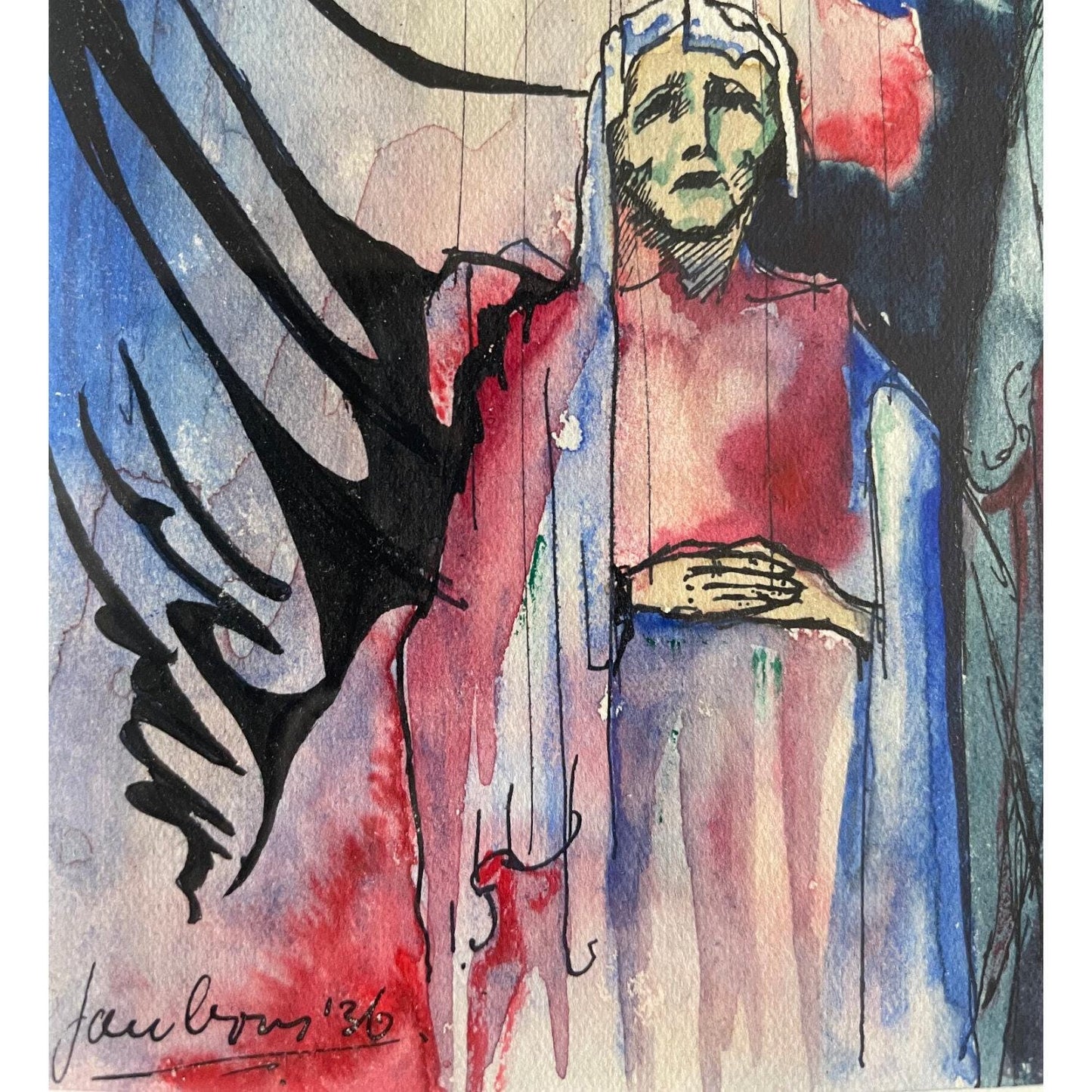 Original 1936 European Dutch Expressionist Signed Painting