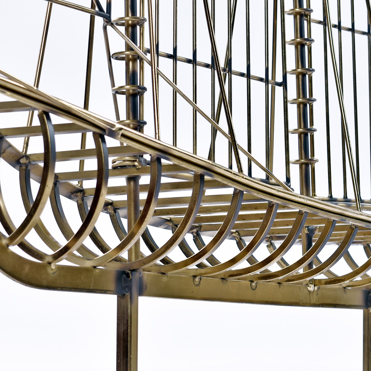 1976 Curtis Jere Brass Wire Galleon Ship Sailboat Metal Sculpture Art