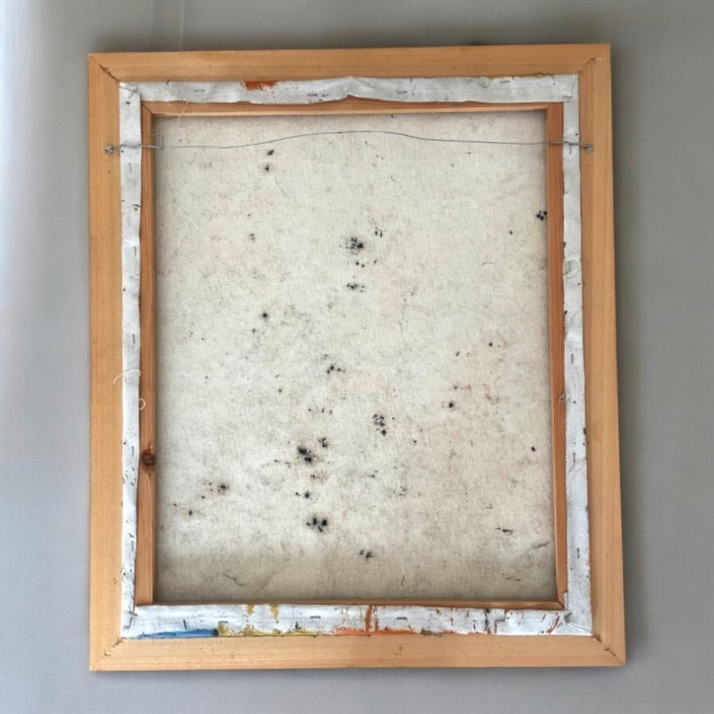 B. Long Modernistisch Abstract Schilderij in Originele Regenbooglijst