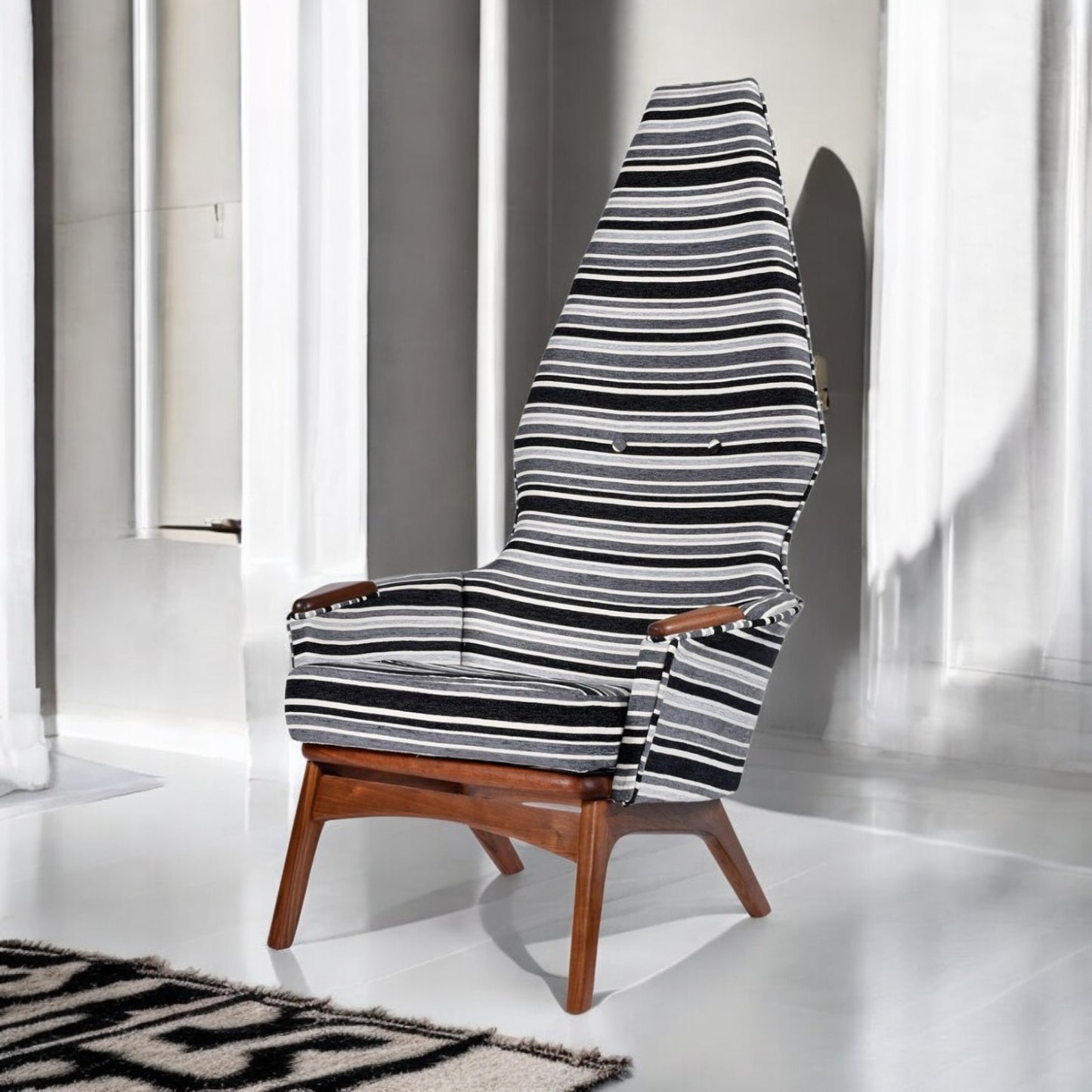 Restored Adrian Pearsall For Craft Associates 2056-C Highback Lounge Chair