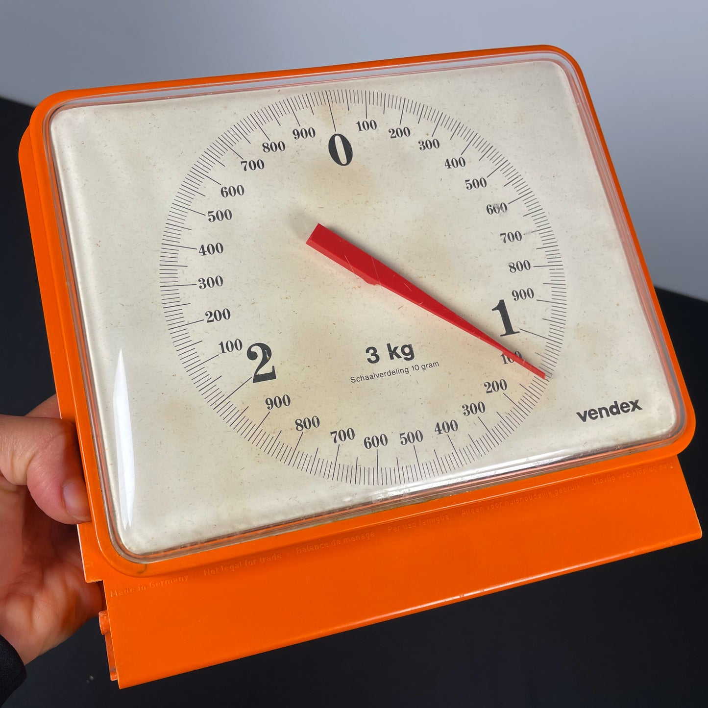Vintage Orange Vendex German Wall Mounting Kitchen Scale Keukenweegschaal