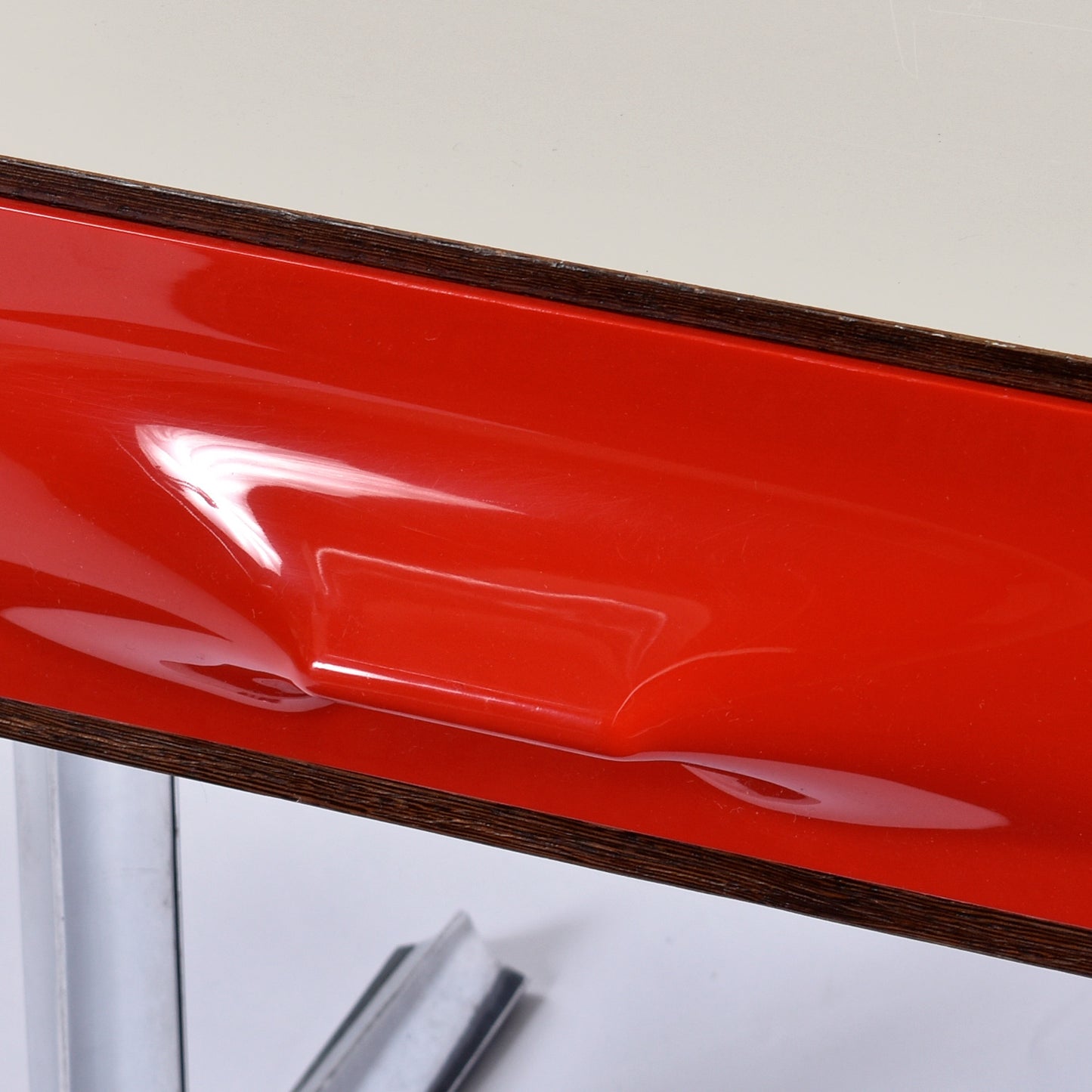 Raymond Loewy DF-2000 Chrome Red Plastic Drawer TV Stereo Console