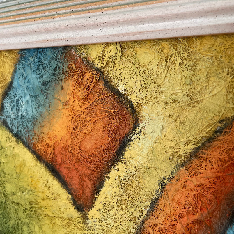 Bill B. Long Modernistisch Abstract Schilderij in Originele Regenbooglijst