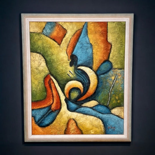 Bill B. Long Modernistisch Abstract Schilderij in Originele Regenbooglijst