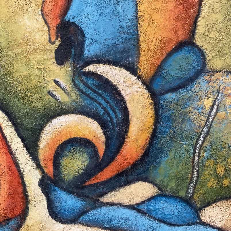Bill B. Long Modernistisch Abstract Schilderij in Originele Regenbooglijst