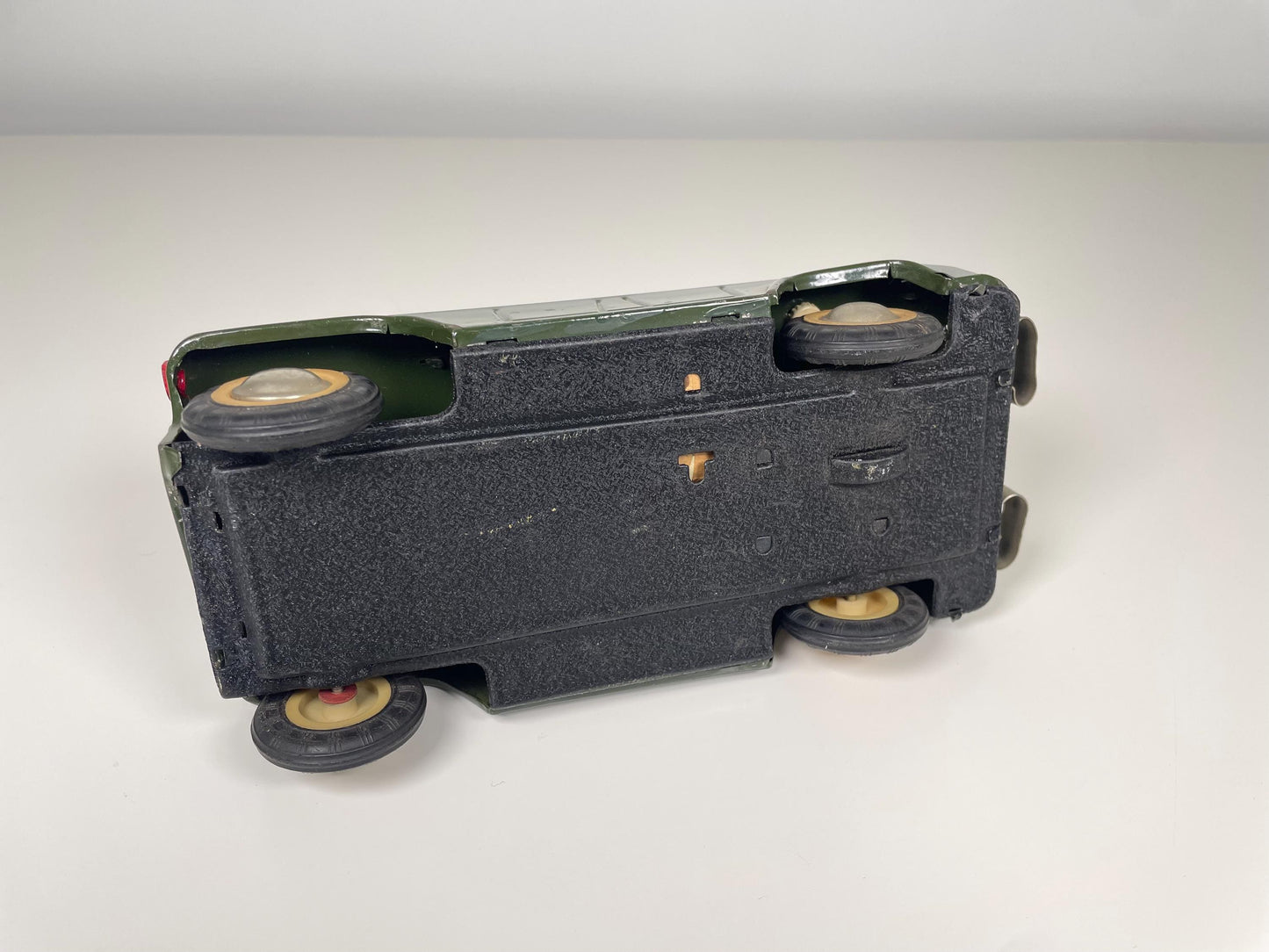 Pair of Vintage Toy Jeeps Open Car 1960s and Metal 1940s Military Jeep