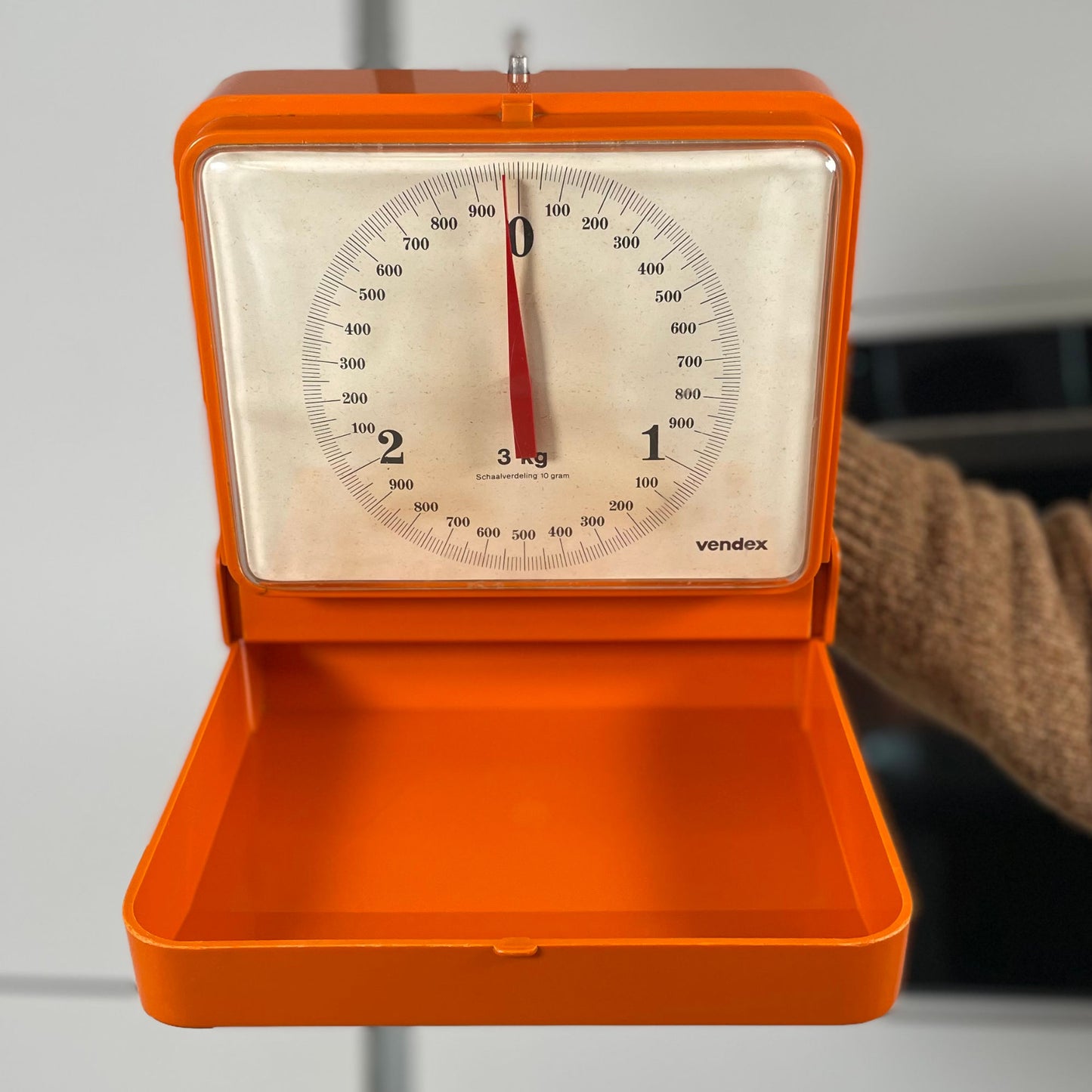 Vintage Orange Vendex German Wall Mounting Kitchen Scale Keukenweegschaal