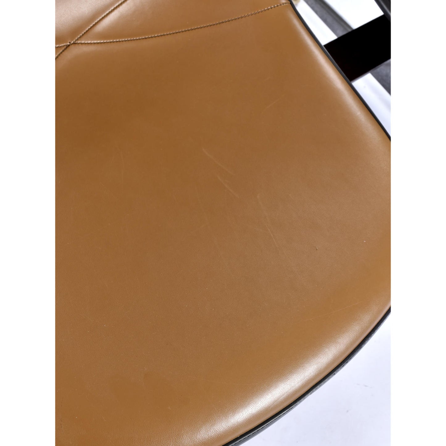 Herman Miller Eames Tandem Bench with Brown Naugahyde Pad Shell Chairs