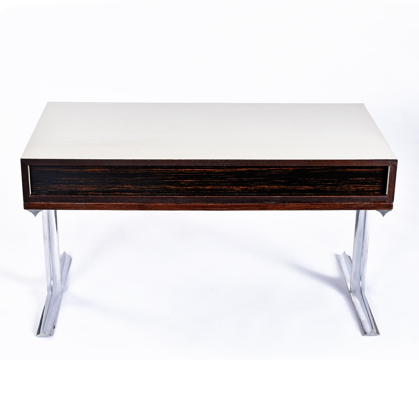 Raymond Loewy DF-2000 Chrome Red Plastic Drawer TV Stereo Console