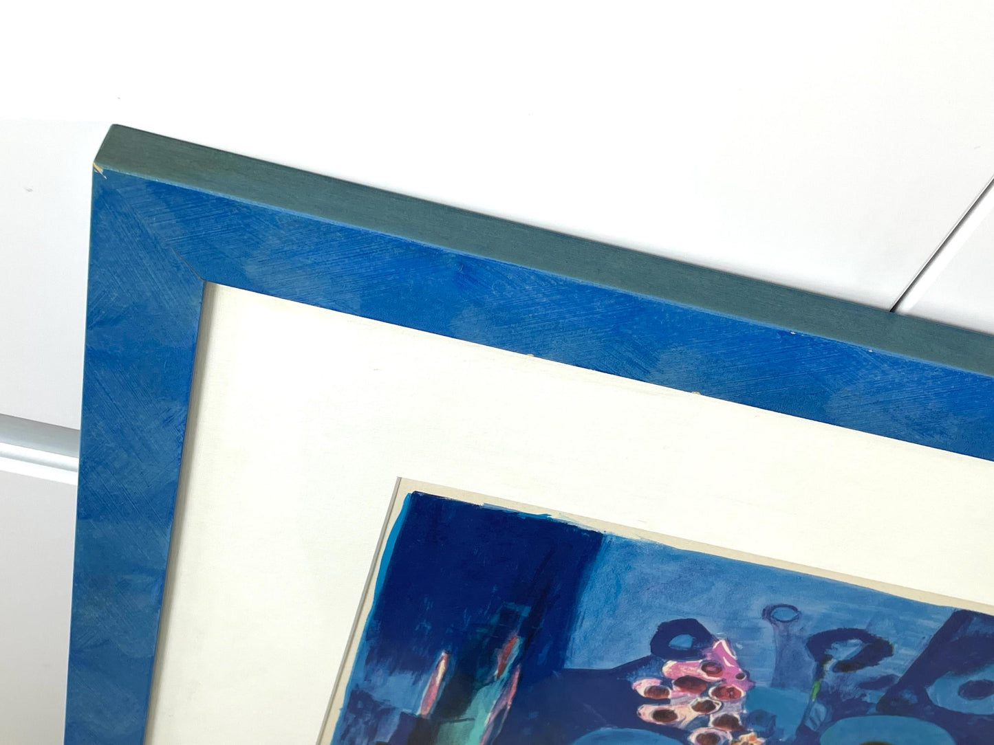 Tony Agostini Pencil Signed Limited Bouquet Au Vase Bleu Lithograph Custom Frame