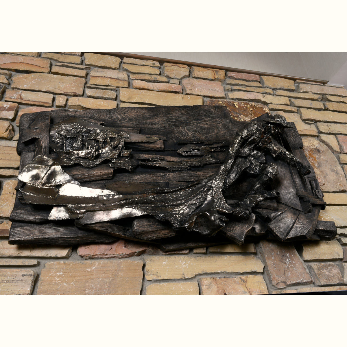 Vintage Finesse Originals Brutalistische Visser Wandsculptuur in Nautische Coastal Stijl