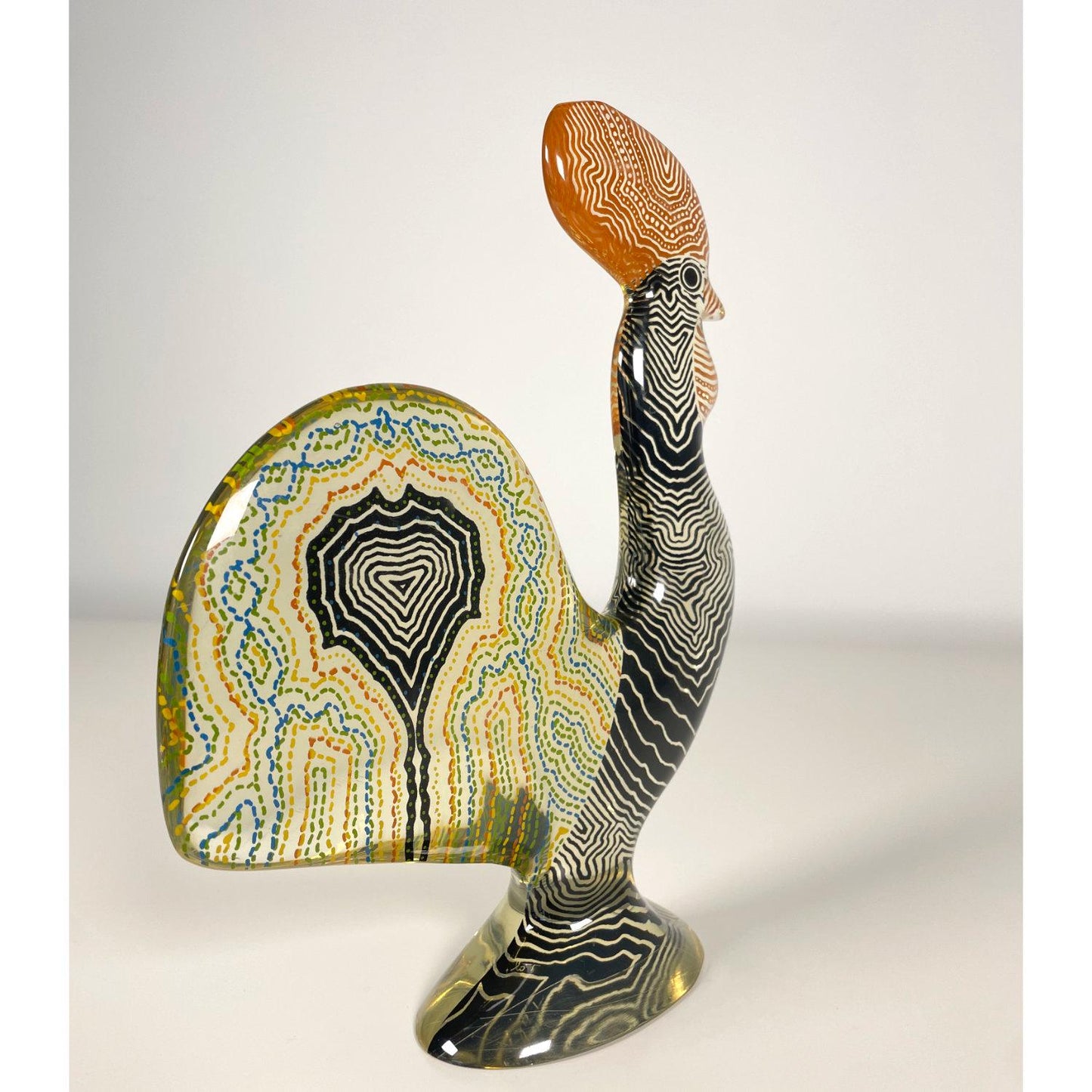Abraham Palatnik Acrylic Rooster Haan Figurine
