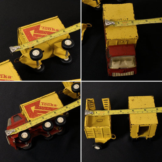 Tonka 1970s Metal Delivery Truck with Trailer and Extra Farm Trailer