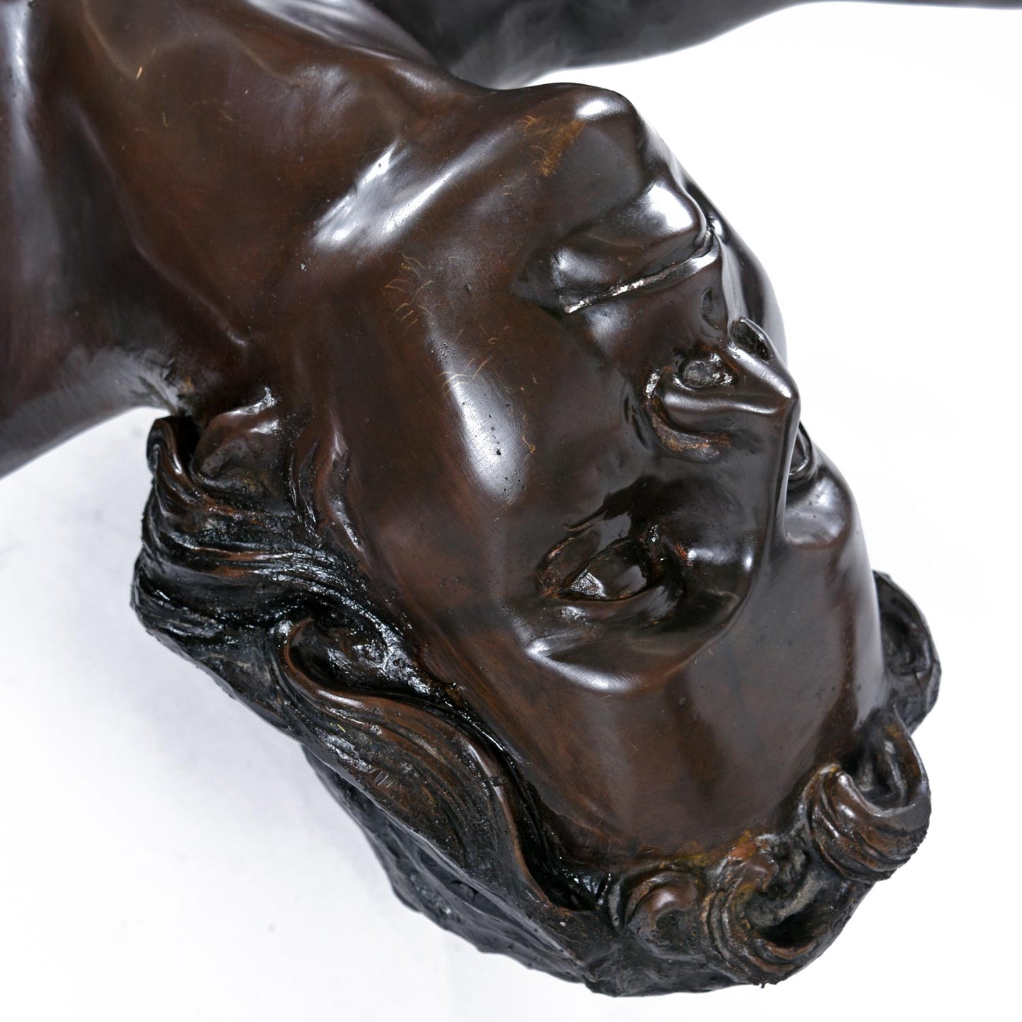 C. Conndray Bronze Figural Sculpture Coffee Table with Glass Top