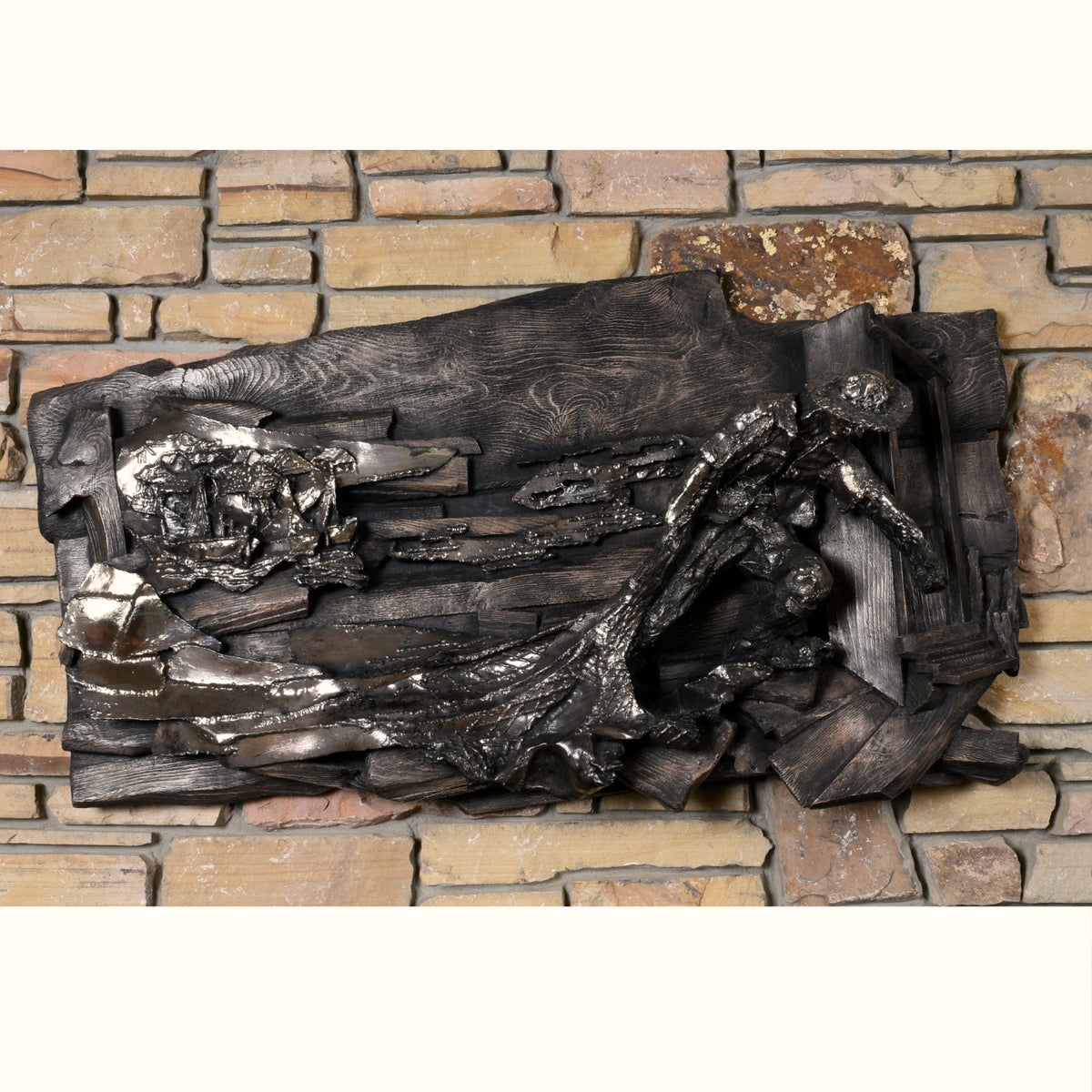Vintage Finesse Originals Brutalistische Visser Wandsculptuur in Nautische Coastal Stijl