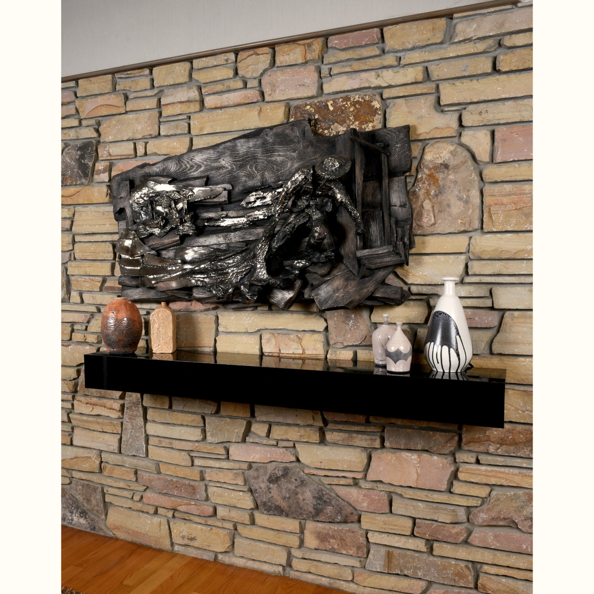 Vintage Finesse Originals Brutalistische Visser Wandsculptuur in Nautische Coastal Stijl