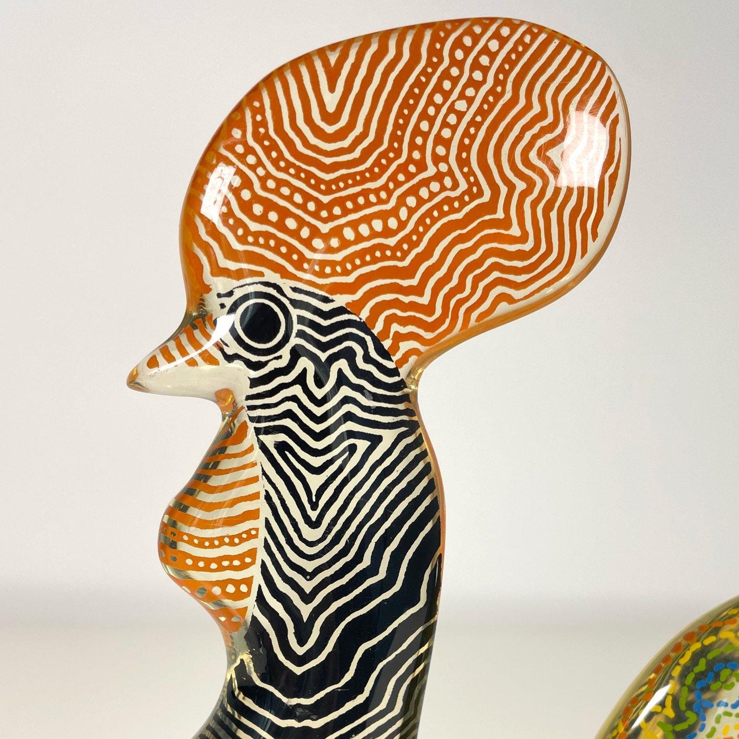 Abraham Palatnik Acrylic Rooster Haan Figurine