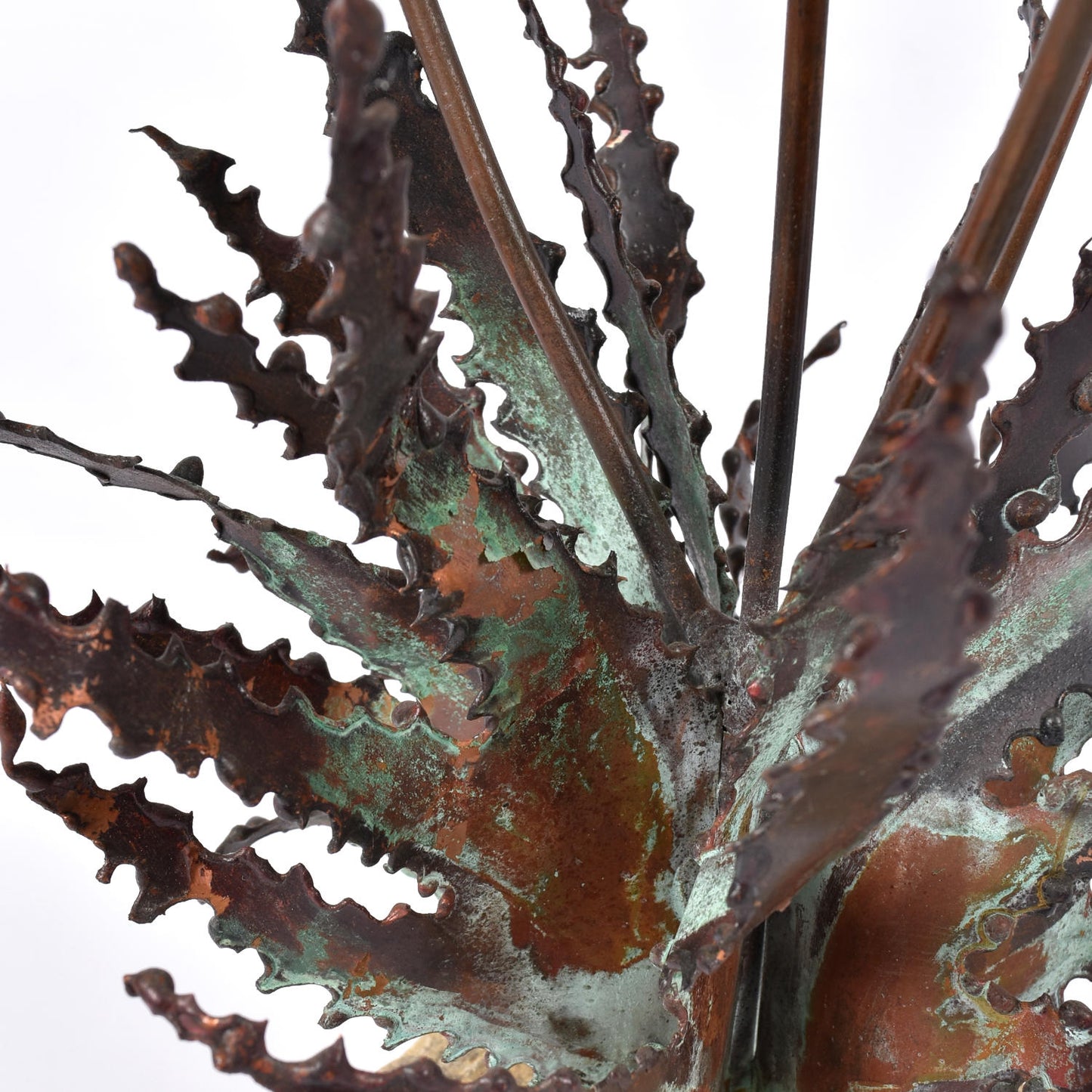 John Steck Desert Rose Metal and Stone Vintage Brutalist Sculpture