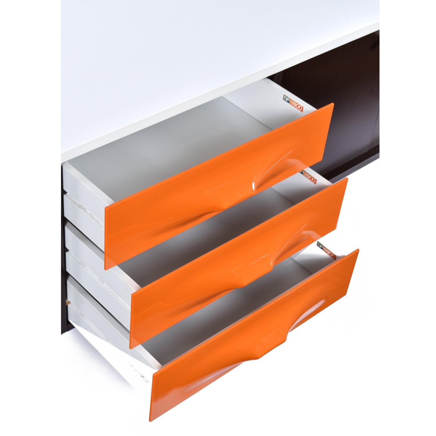 Restored Raymond Loewy Brown Orange and White DF-2000 TV Stand Credenza