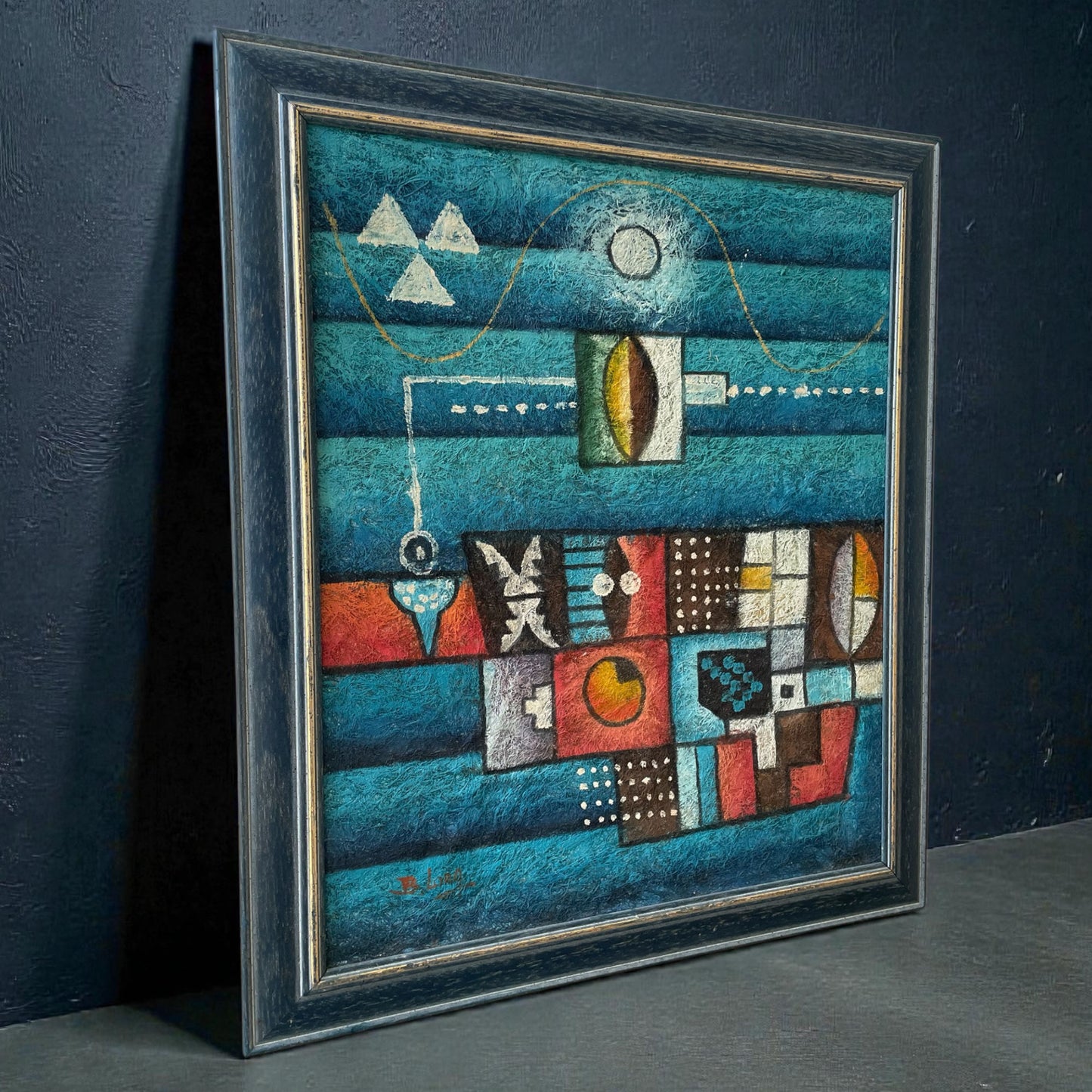 Twee schilderijen uit het midden van de 20e eeuw van B. Long