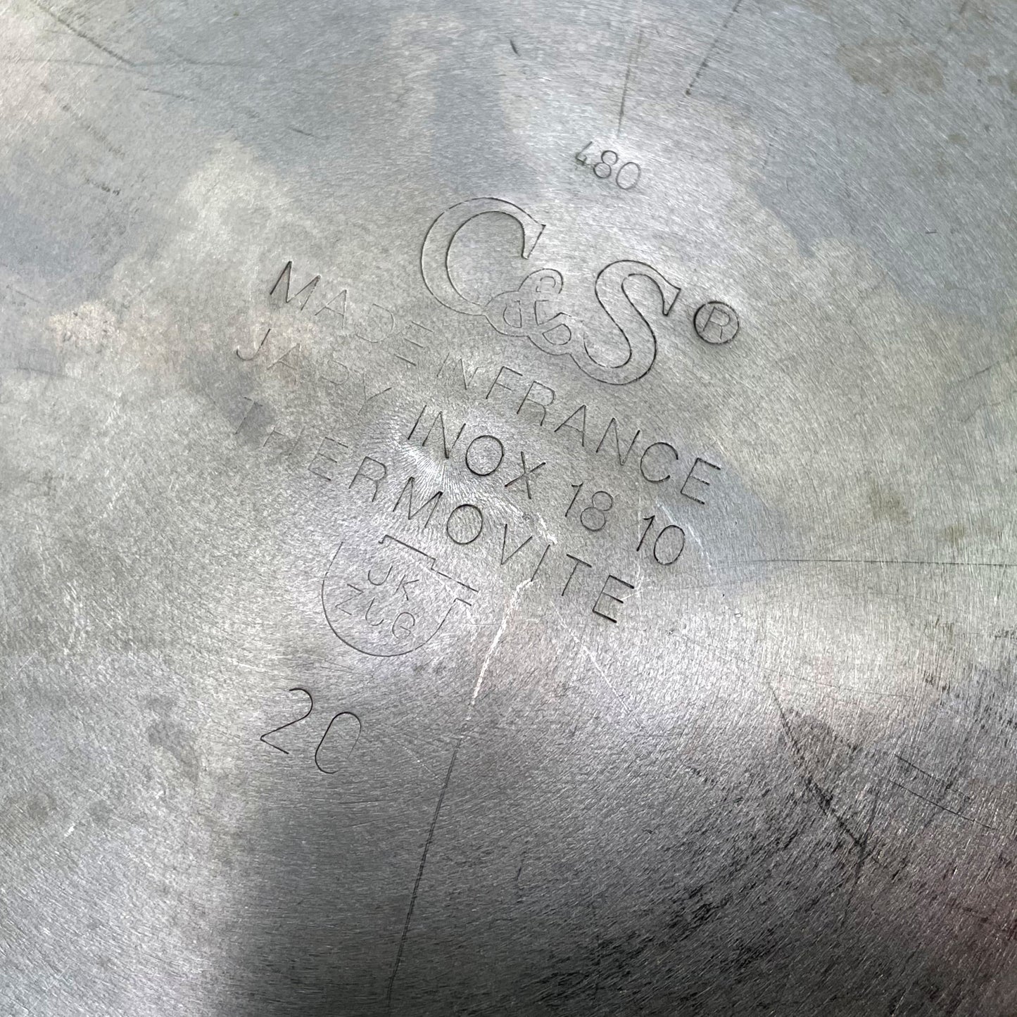 C&S of France Inox Pots oranje en bruin geëmailleerd vintage jaren 70