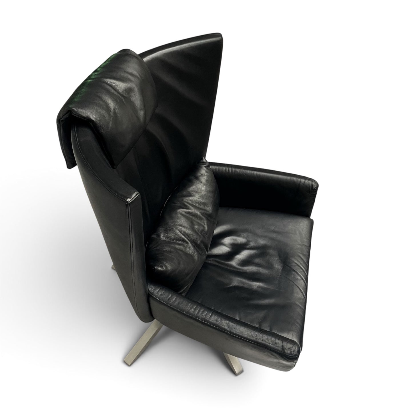 Design On Stock zwarte lederen Maua draaistoel