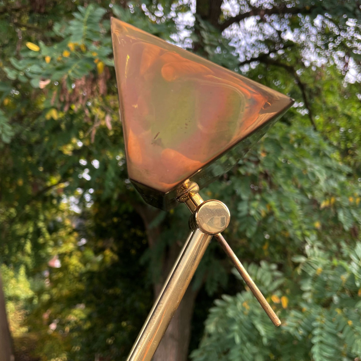 Vintage verstelbare messing vloerlamp met dimmer