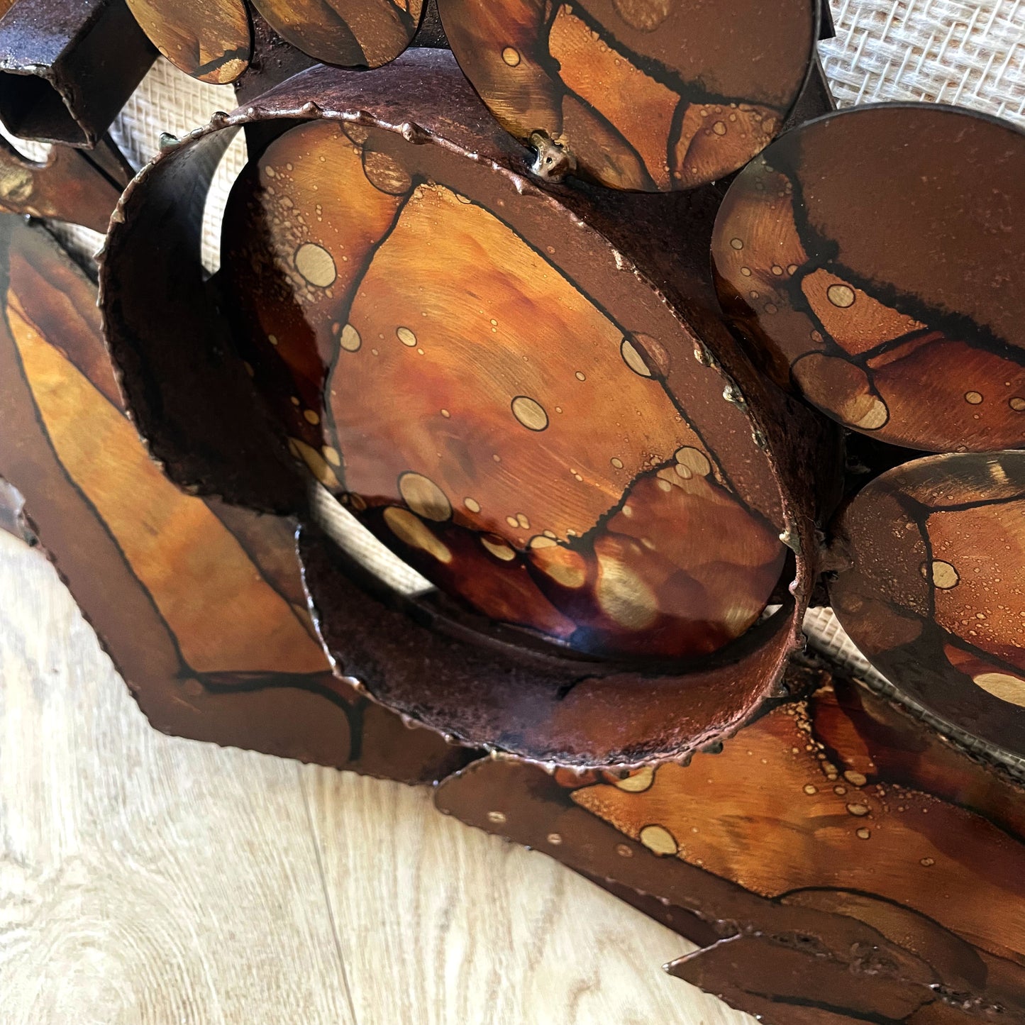 Henrik Horst Jaren 70 Deens Brutalistische Metalen Wandsculptuur