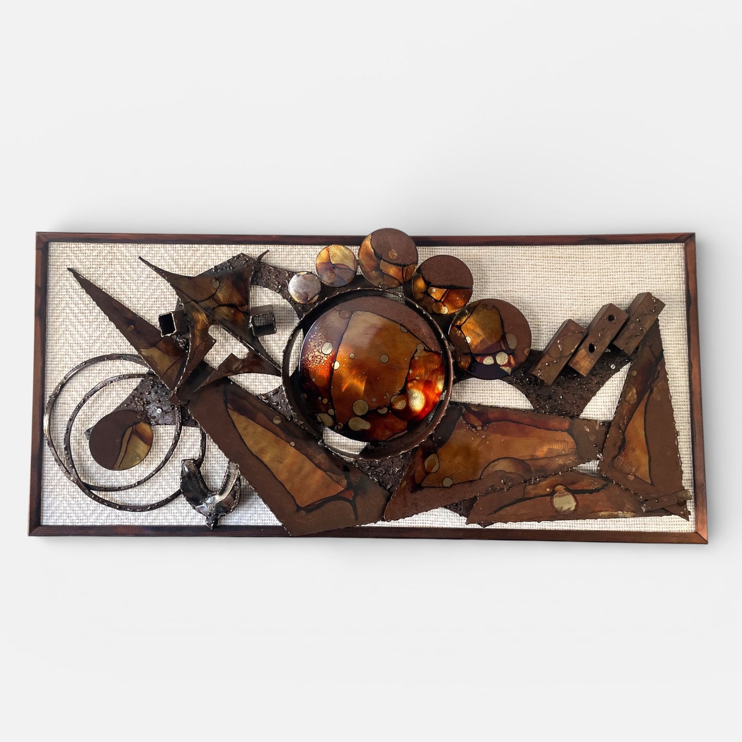 Henrik Horst Jaren 70 Deens Brutalistische Metalen Wandsculptuur