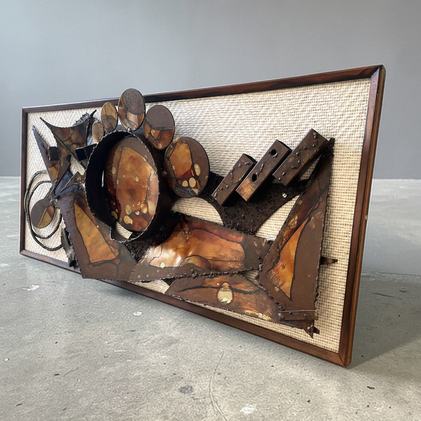 Henrik Horst Jaren 70 Deens Brutalistische Metalen Wandsculptuur