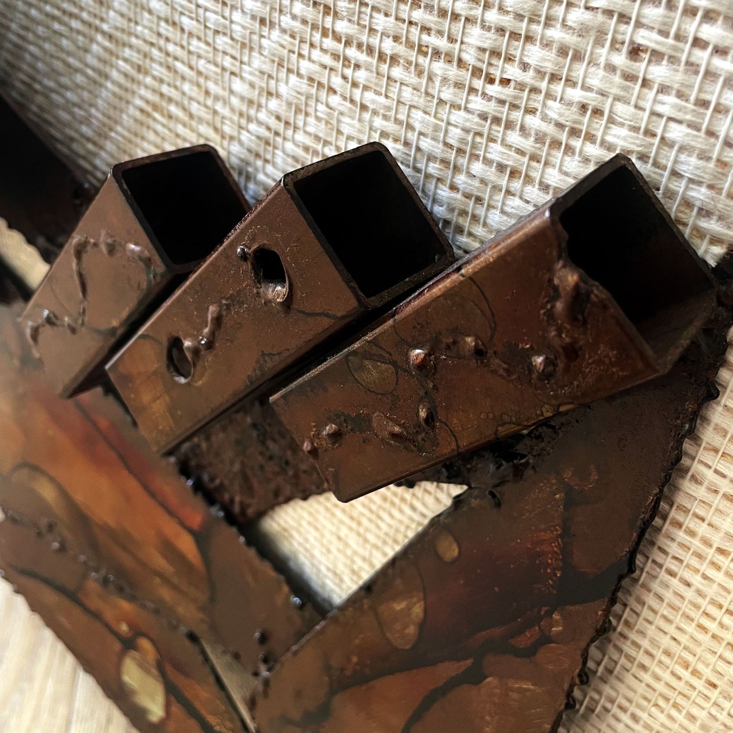 Henrik Horst Jaren 70 Deens Brutalistische Metalen Wandsculptuur