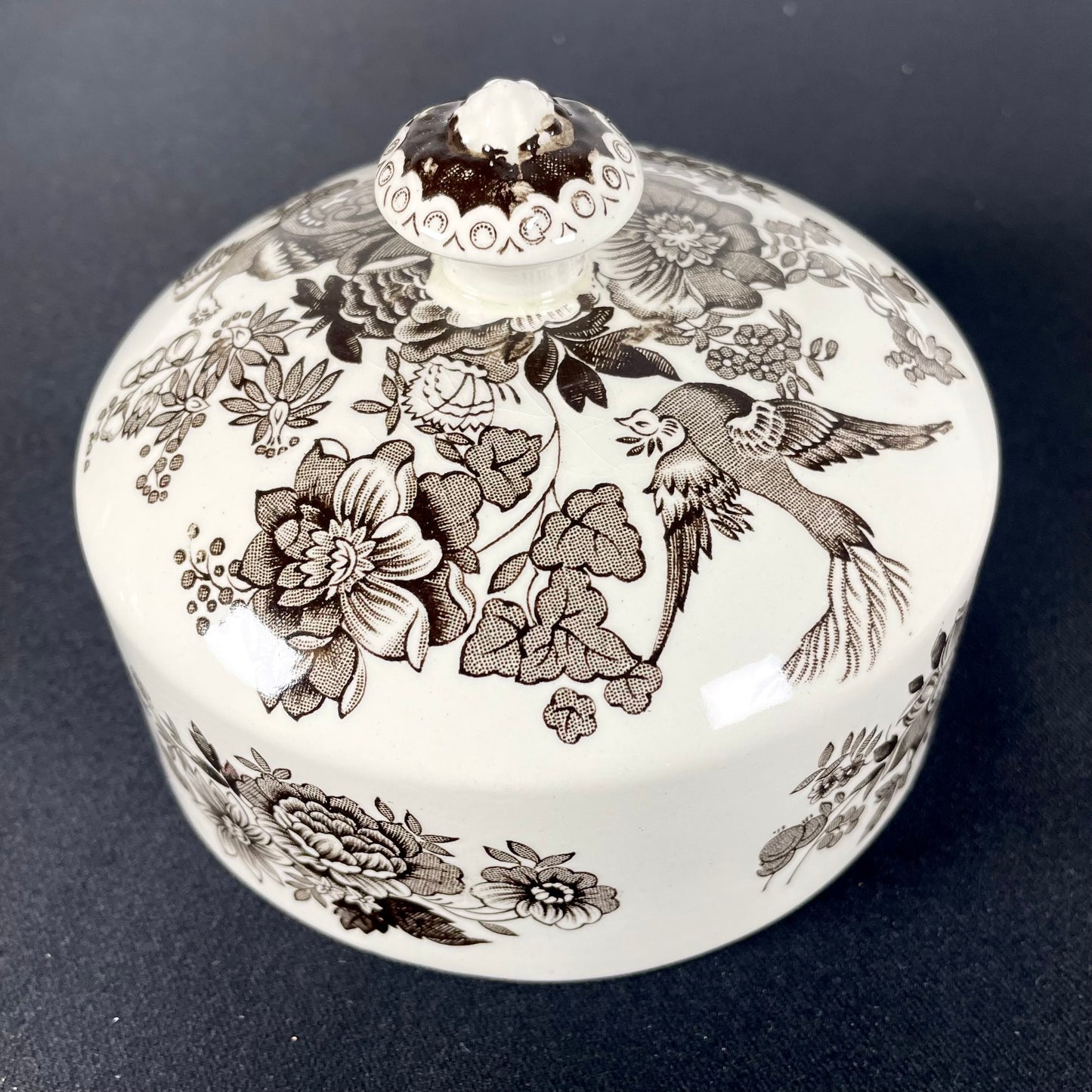 Wedgwood Fazanten Keramische Witte en Bruine Boterschaal