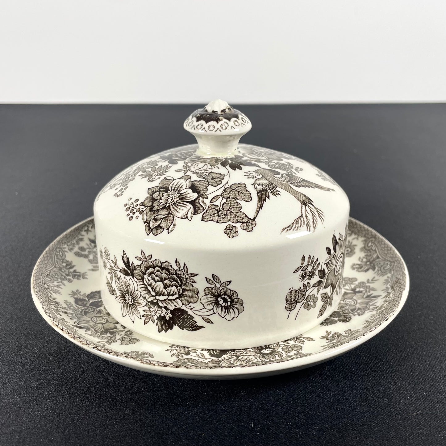 Wedgwood Fazanten Keramische Witte en Bruine Boterschaal