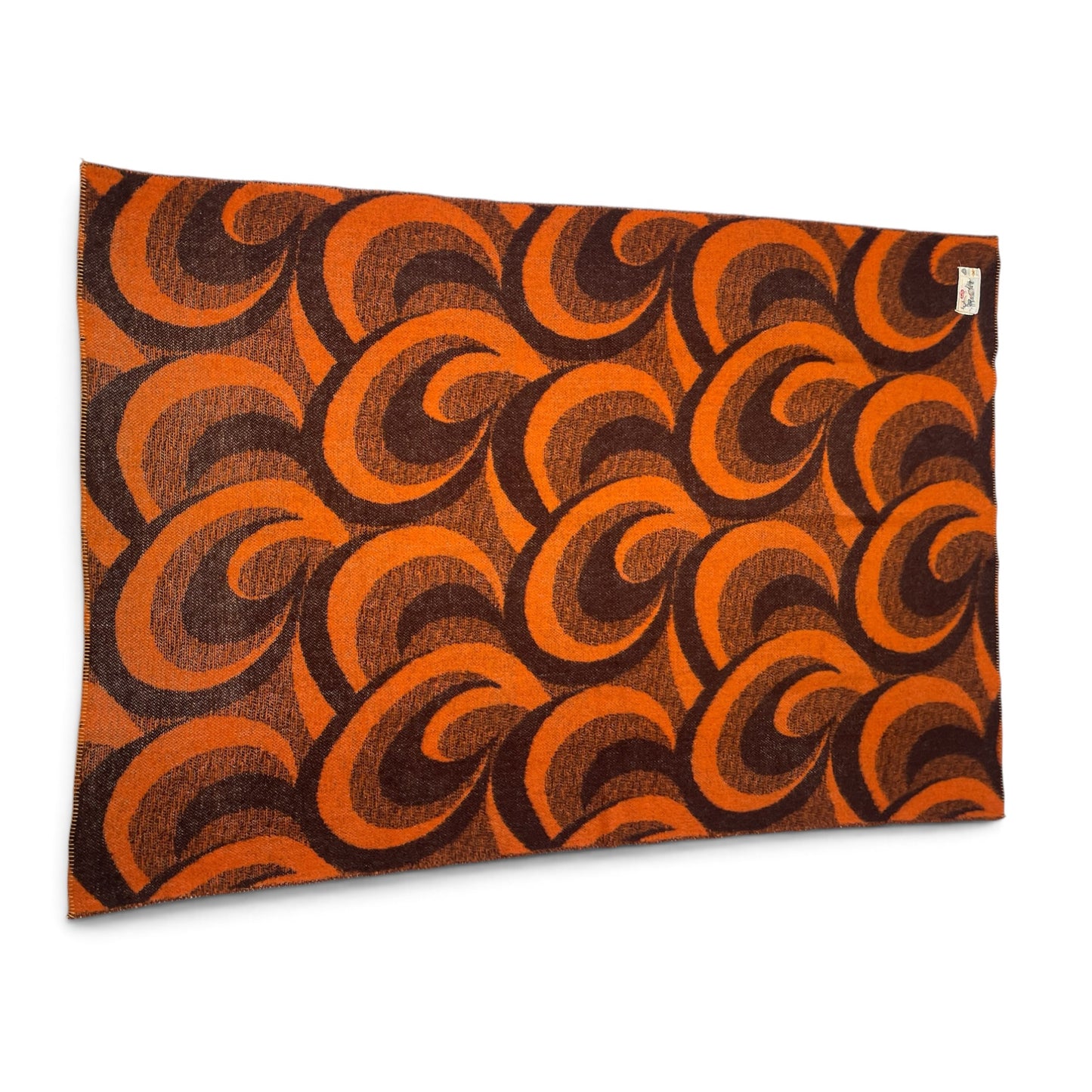 Aabe Vintage Wollen Deken Jaren 70 Oranje en Bruine