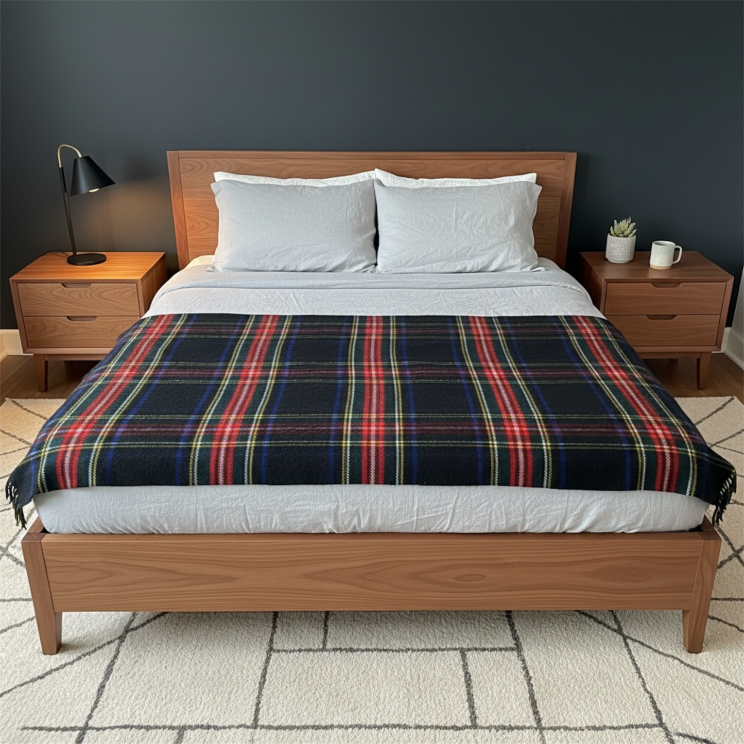 Johnston's of Elgin Scotland Luxe Plaid Tartan Deken van 100% Wol