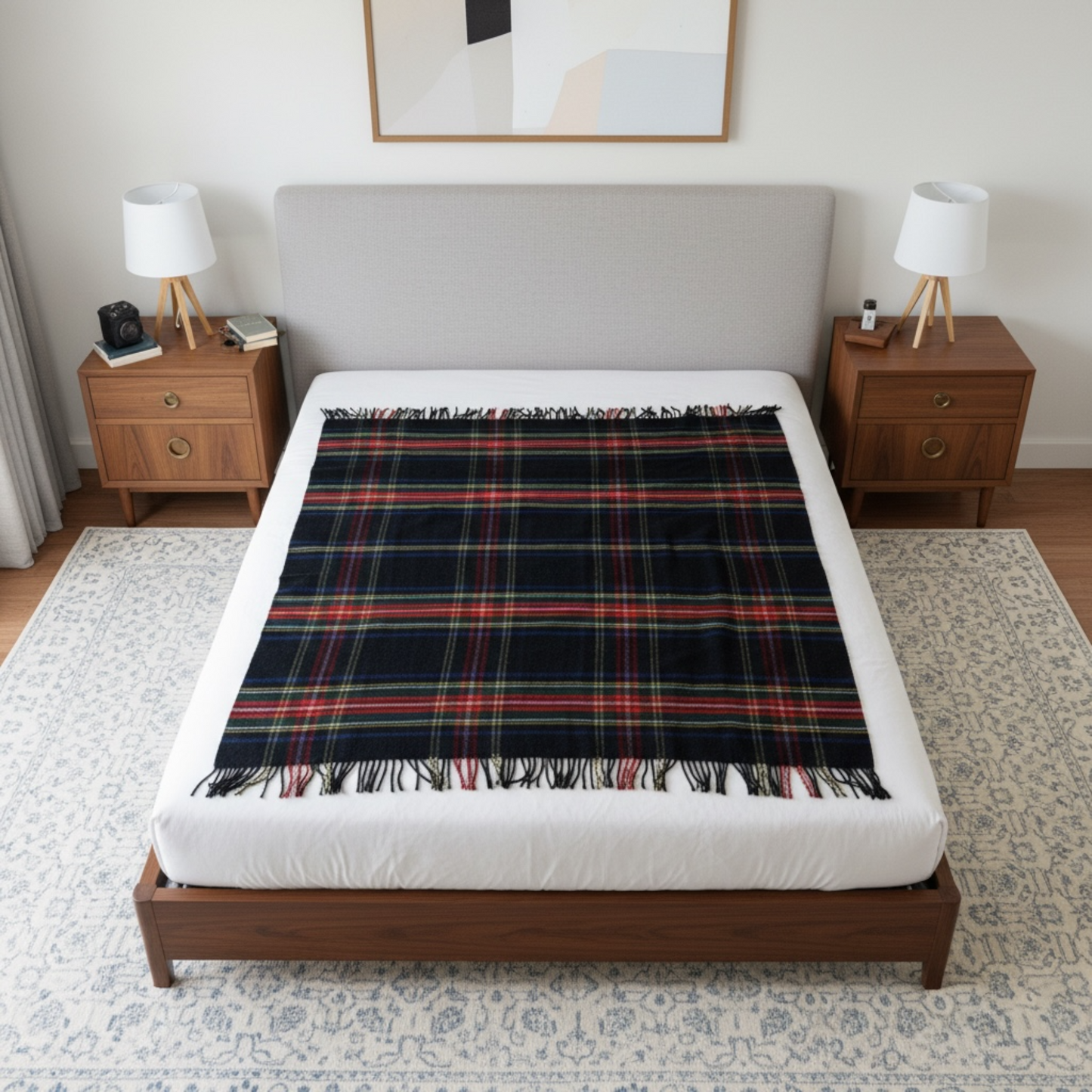Johnston's of Elgin Scotland Luxe Plaid Tartan Deken van 100% Wol