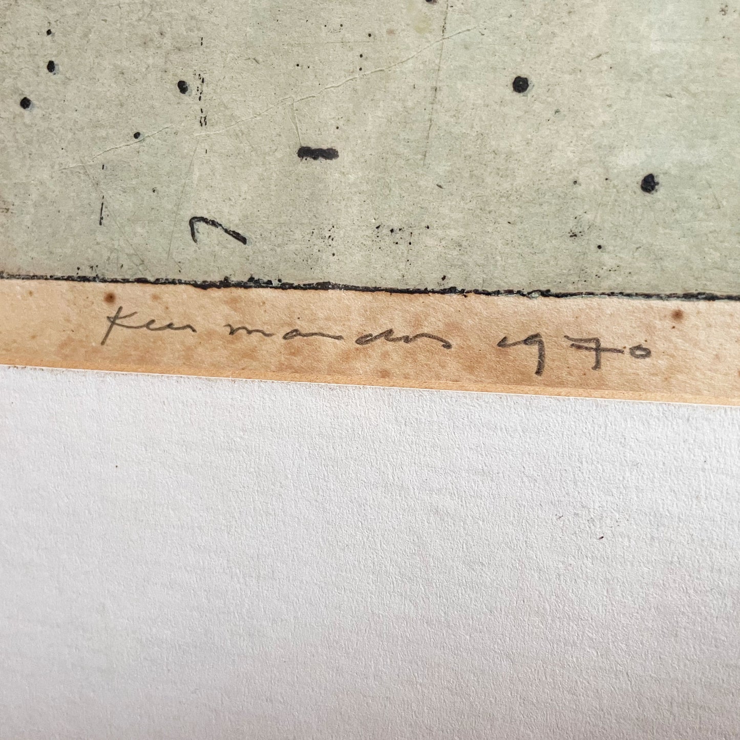 Nederlandse Ets van een springende kikker 1970 gesigneerde en genummerde prent