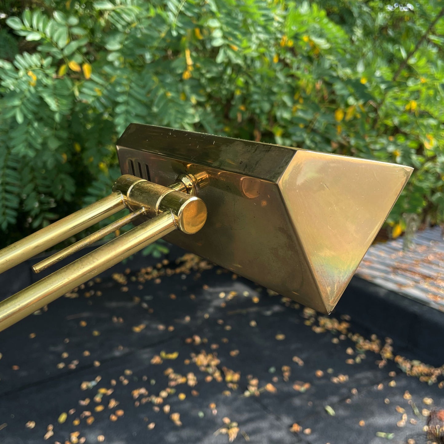 Vintage verstelbare messing vloerlamp met dimmer