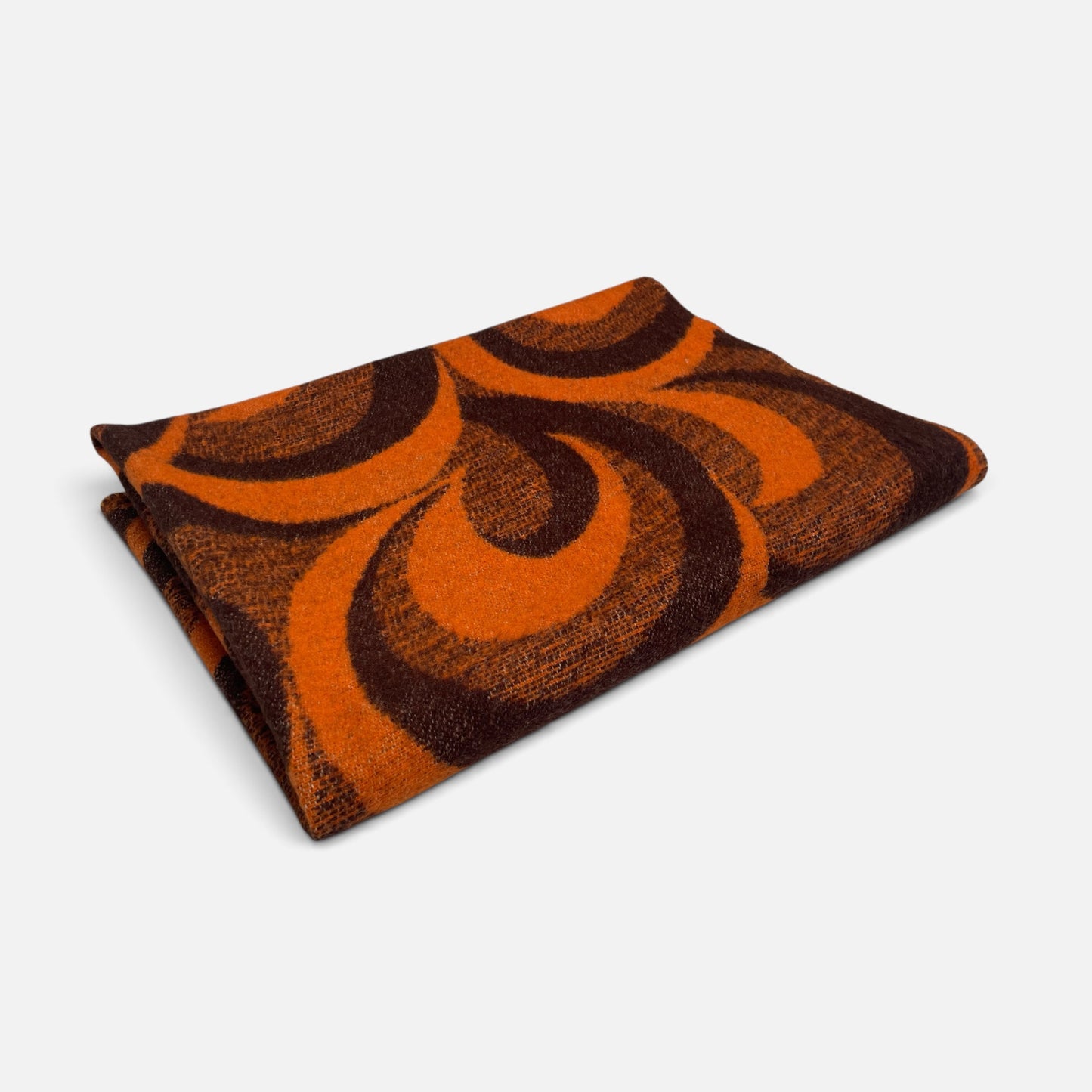 Aabe Vintage Wollen Deken Jaren 70 Oranje en Bruine