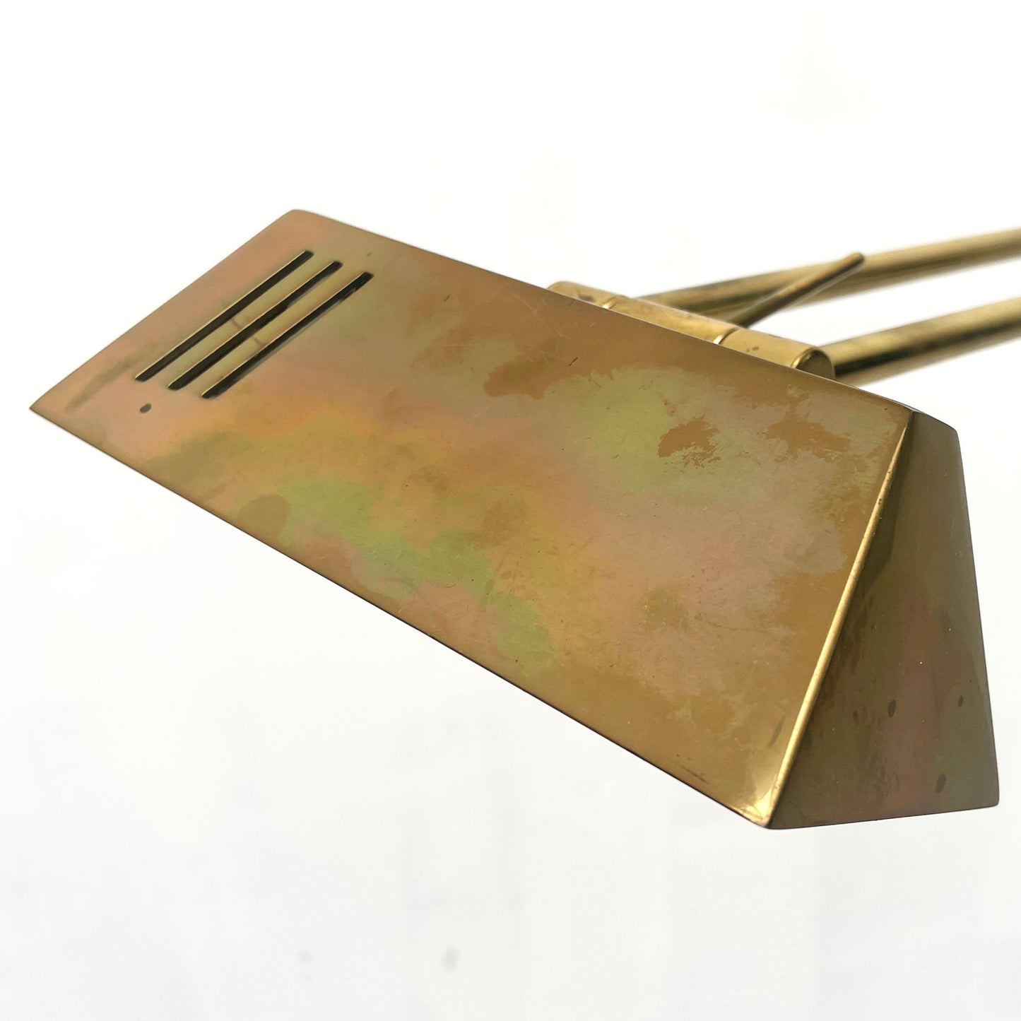 Vintage verstelbare messing vloerlamp met dimmer