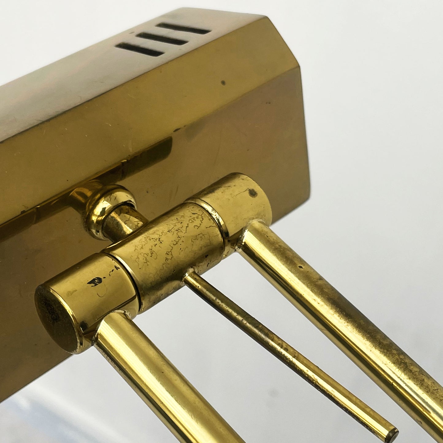 Vintage verstelbare messing vloerlamp met dimmer