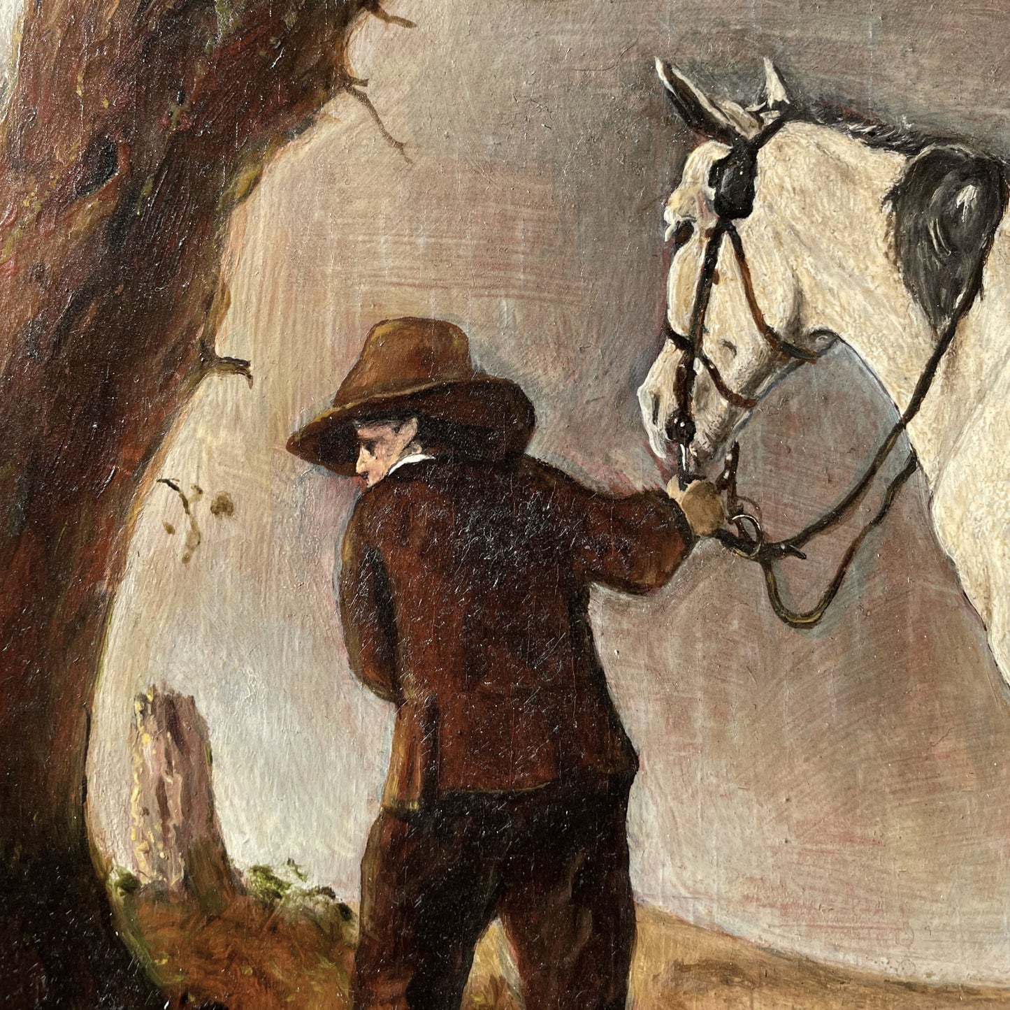 Reproductie van George Boellaard van het olieverfschilderij 'Grijze Paard' van Wouwermans