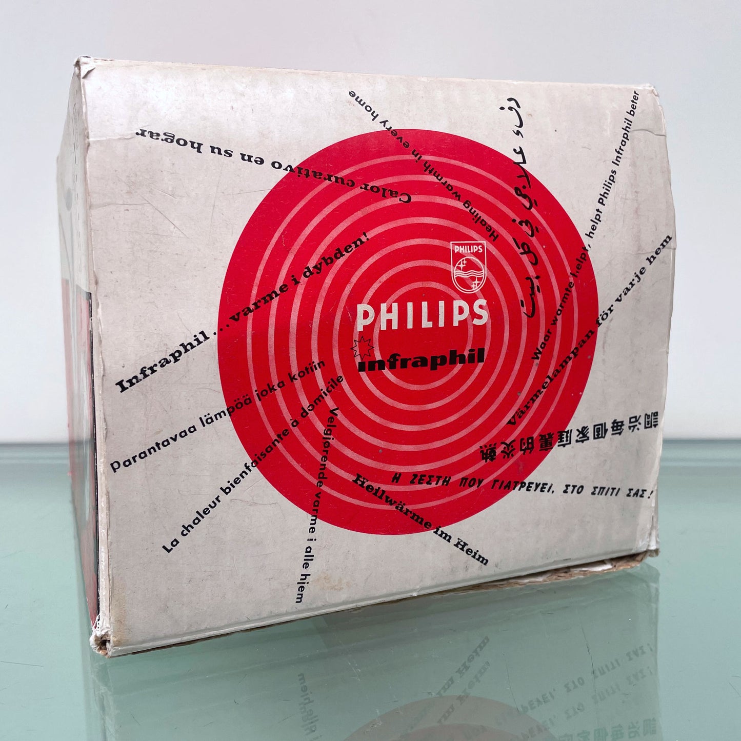Vintage Jaren 60 Philips Infraphil HP 3603 Infraroodlamp met Doos en Handleiding