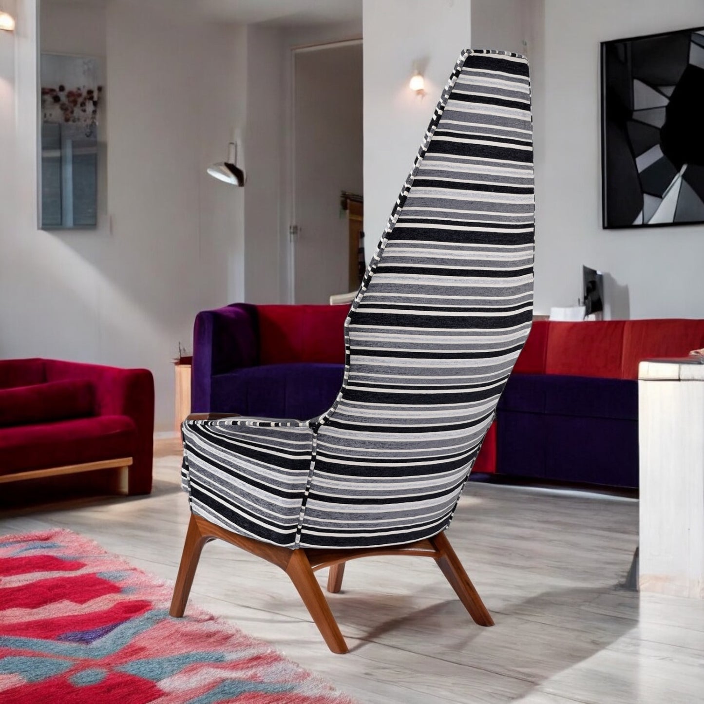 Restored Adrian Pearsall For Craft Associates 2056-C Highback Lounge Chair