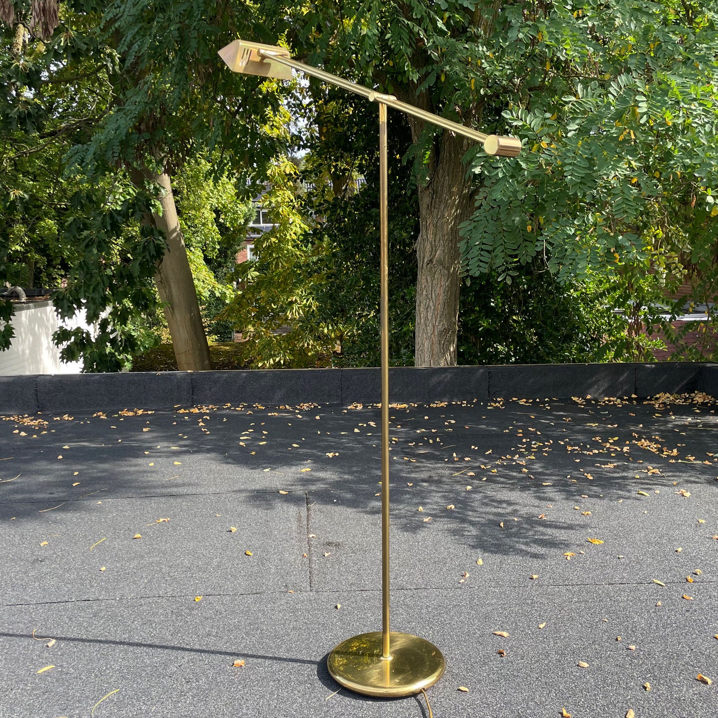 Vintage verstelbare messing vloerlamp met dimmer