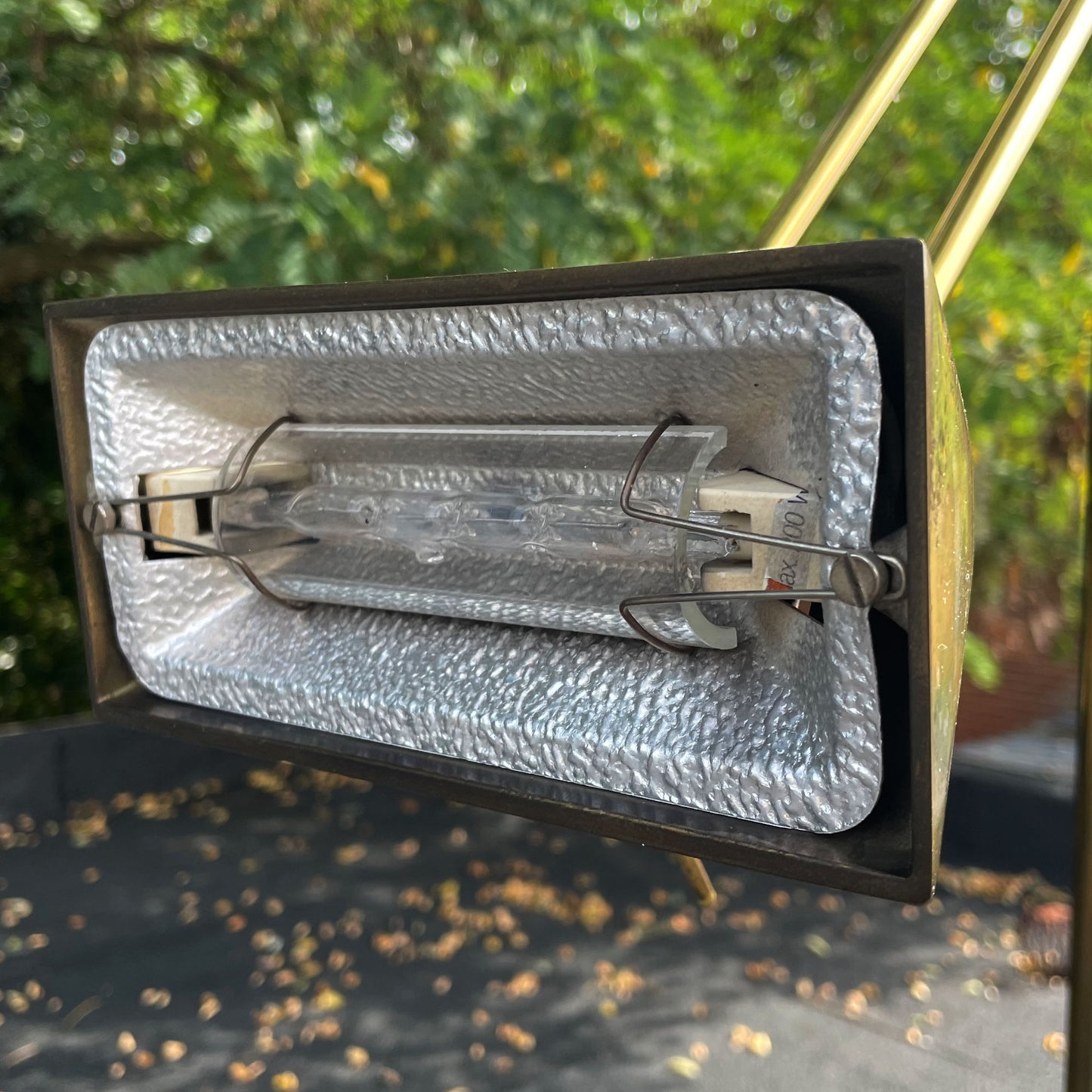 Vintage verstelbare messing vloerlamp met dimmer