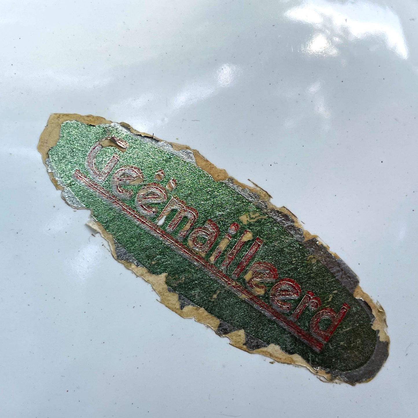 Vintage Nederlands Witte Enamaille Broodtrommel Jaar 1950