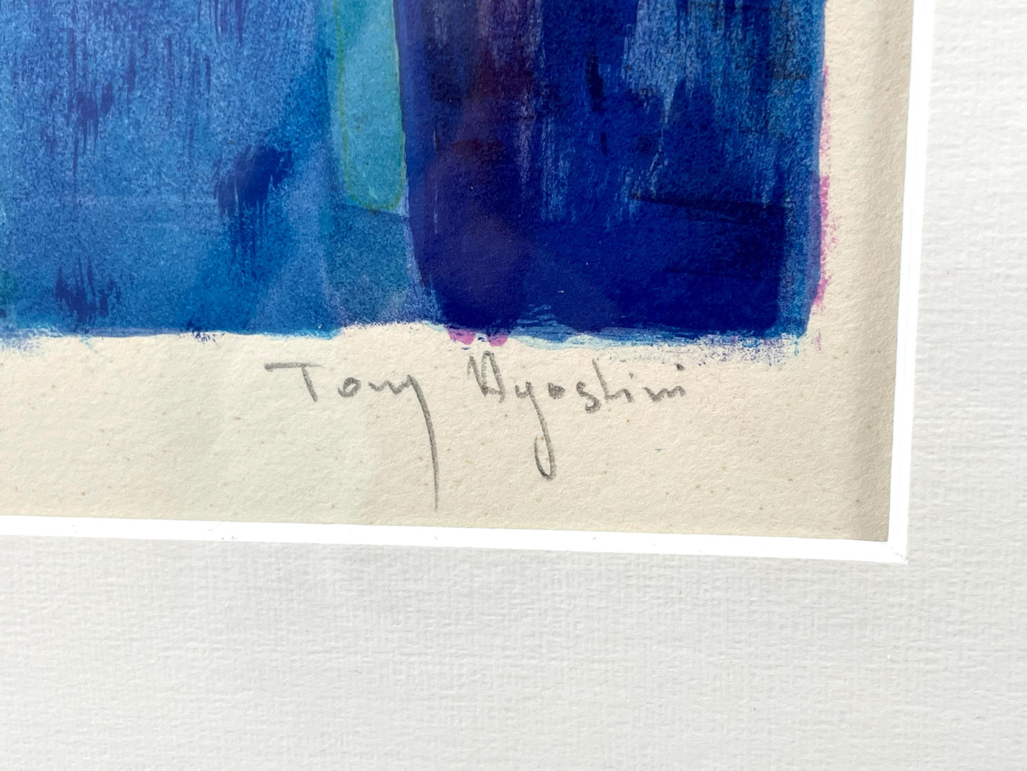 Tony Agostini Pencil Signed Limited Bouquet Au Vase Bleu Lithograph Custom Frame