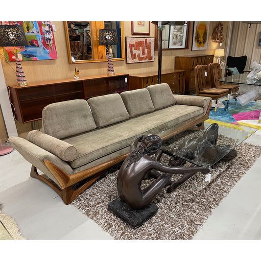 C. Conndray Bronze Figural Sculpture Coffee Table with Glass Top